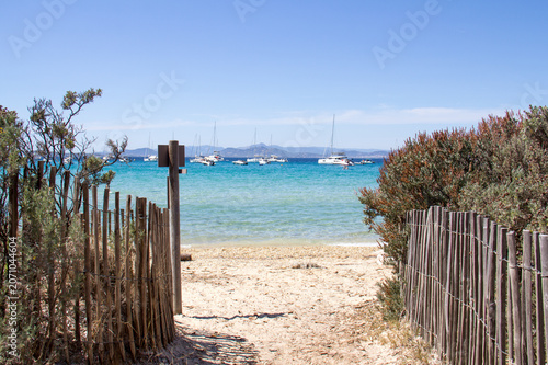 Notre Dame Beach Access, Porquerolles Island, Hyères, Mediterranean Sea, France