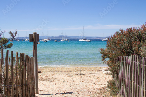 Notre Dame Beach Access, Porquerolles Island, Hyères, Mediterranean Sea, France