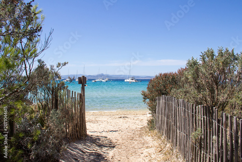 Notre Dame Beach Access, Porquerolles Island, Hyères, Mediterranean Sea, France