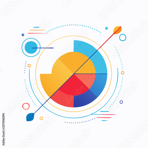 Abstract Geometric Data Visualization with Circles and Lines