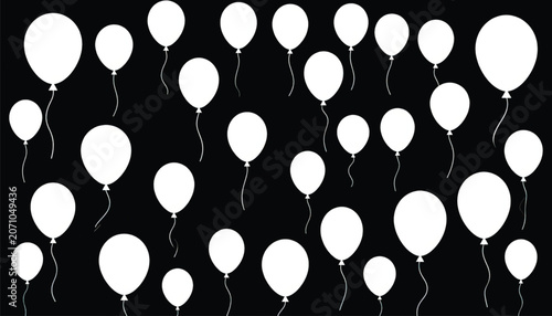 White Balloons Floating in Air.