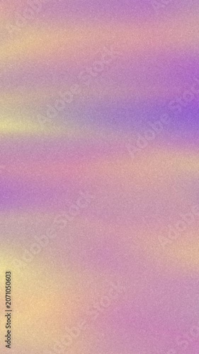 Abstract gradient vertical background with smooth wavy flow in soft yellow, peach orange, purple, violet, blue, pink, copy space. Flowing blurry backdrop. Fluid motion. Liquid animation. Grain texture