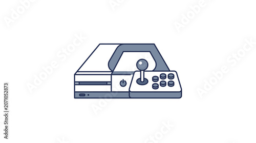Retro Gaming Console with Arcade Controller Icon