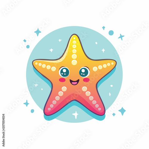 Cute Cartoon Starfish Character