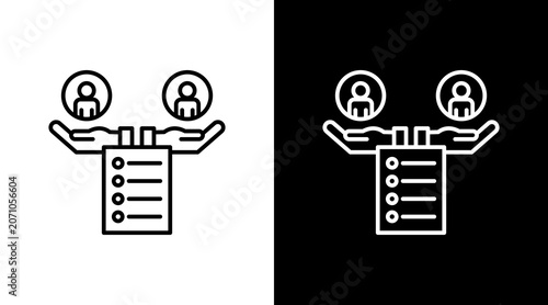 Fotografía Comparison Outline White Icon Set Design