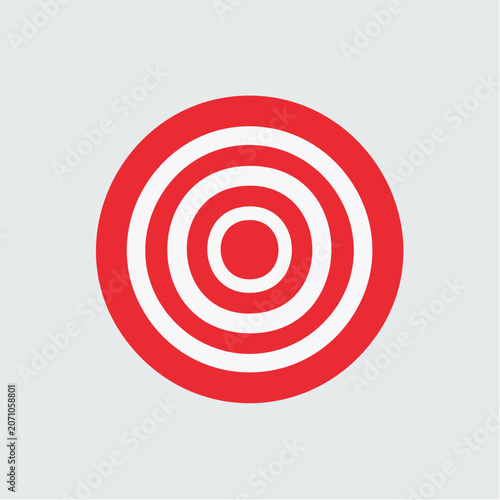 Red and white concentric circles target symbol
