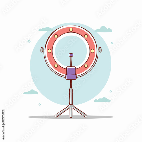 Ring Light with Tripod and Clouds