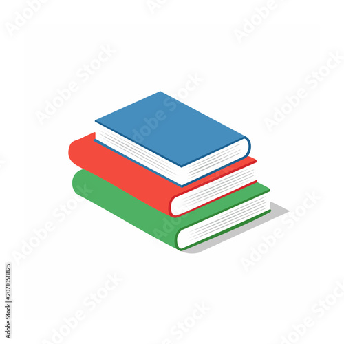 Stack of colorful books in flat design