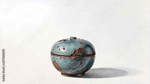 Aged Lacquer Natsume Tea Caddy in Expansive Yohaku Negative Space