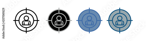 Tableau sur toile Purposeful icon set multiple style collection with target and person designs