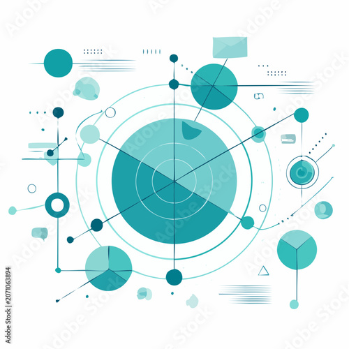 Abstract Geometric Data Visualization with Circles and Lines