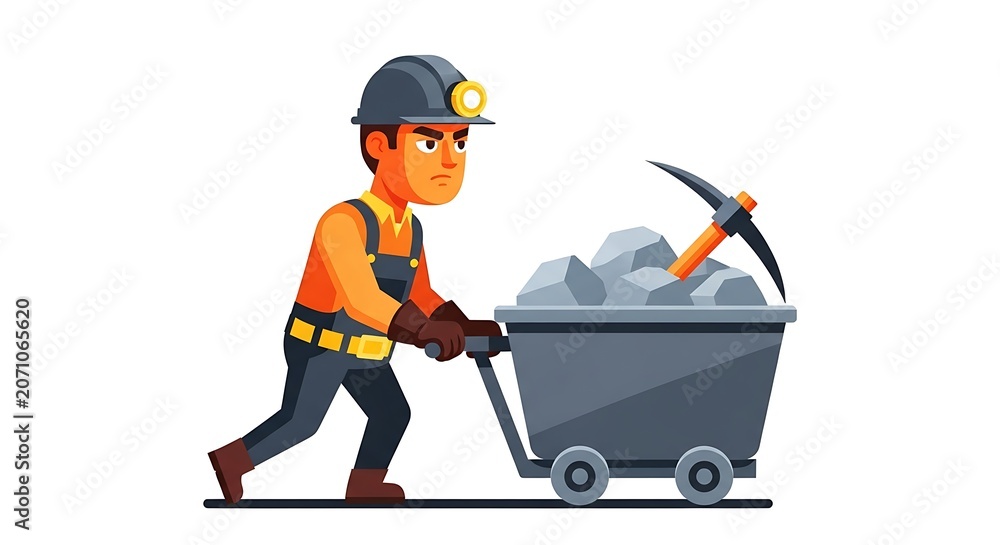 Obraz premium Delivery man with package on cart outdoors.