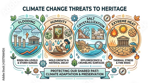 Climate change impacts on cultural heritage and historical sites