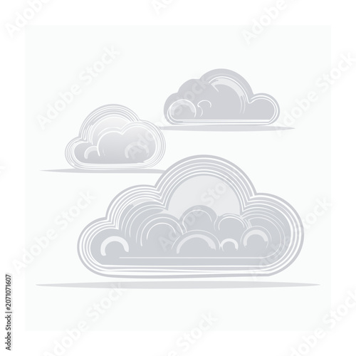 Stylized clouds illustration on white background