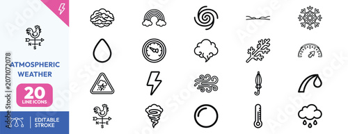 Billede på lærred Sky Weather Phenomena icon set