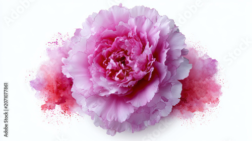 Pink flower Peony Bloom Petal Blossom Floral Nature Close up Beauty Fresh Watercolor Style