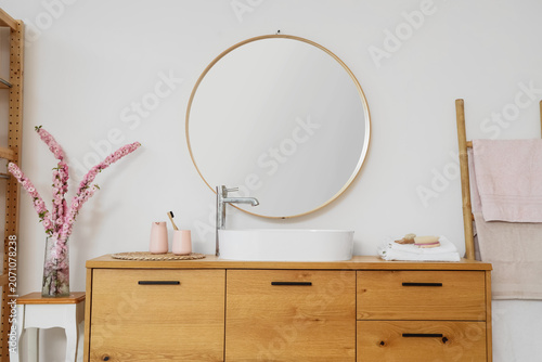 Interior of light bathroom ...