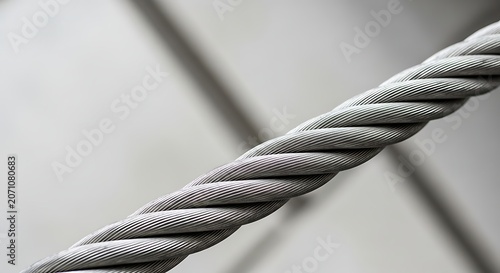 Strong Twisted Steel Wire Rope Detail Showcasing Industrial Strength and Engineering Structure