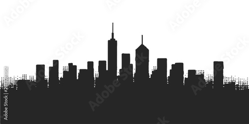 Tableau sur toile Minimalist urban cityscape vector illustration of a modern metropolis