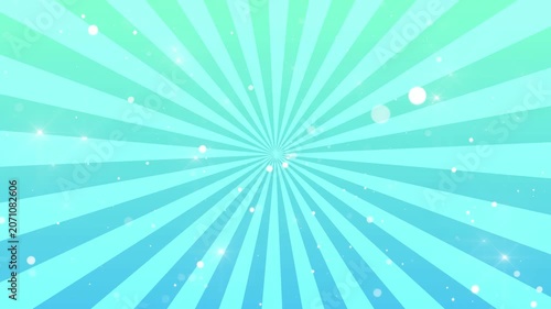 Abstract blue background,retro comic cartoon.Sparkling particles of light.sunburst,starburst.Animation video.  集中線　放射線　CG  動画　サンバースト　ポップ　おしゃれ　キラキラ　爽やか　パーティクル　キャンペーン