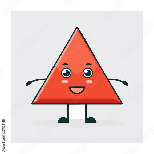 Smiling Red Triangle Cartoon Character