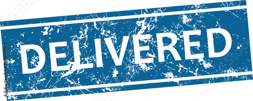 Cuadro en lienzo Distressed blue 'delivered' stamp shipping confirmation package received logisti