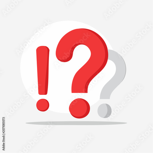Red question mark and exclamation mark icons on white circle