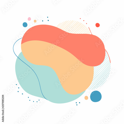 Abstract Organic Shapes with Pastel Colors and Dots