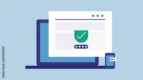Website admin panel, Website password protection, Two step authentication for website access 2d Animation Alpha Matte