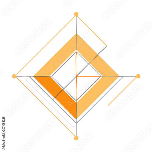 Orange and gray radar chart on white background