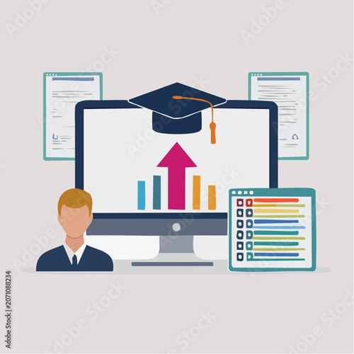 Online Education and Business Growth Concept