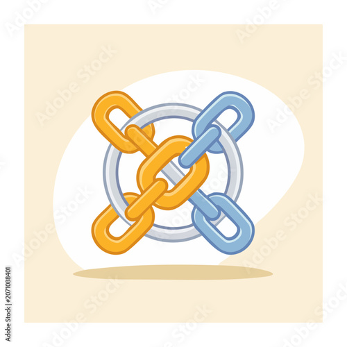 Interlocking Chain Links Vector Illustration