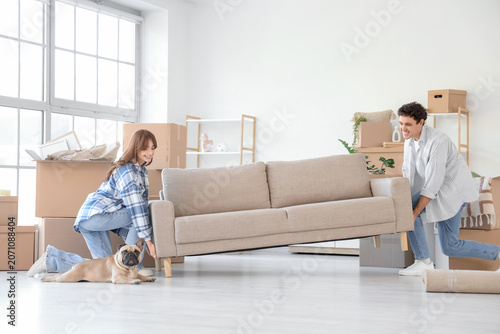 Young couple with French bu...