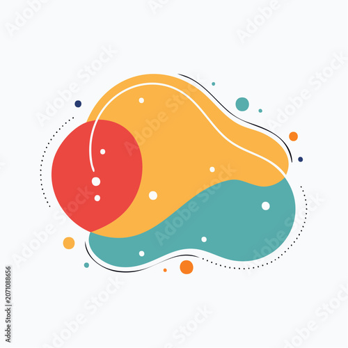 Abstract Organic Shapes with Dots and Lines