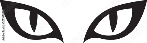 Slika na platnu Stylized rainbow feline eye vector graphic, glowing predatory cat eye logo eleme