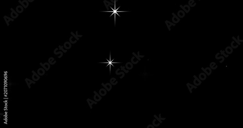 Twinkling star blast motion graphics shimmering twinkling star animation. Transparent glow dreamy twinkling shimmer particles on black background animation