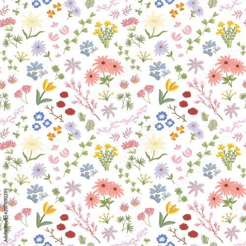 colorful floral seamless pattern