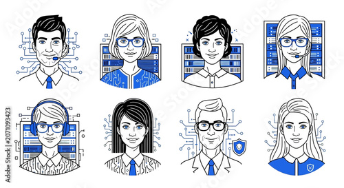Diverse IT Professionals Team Portrait: Cybersecurity Experts & Support Staff