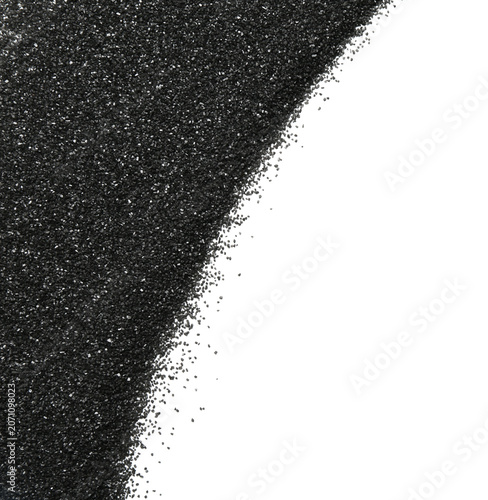 Obraz na płótnie Black sand isolated on white