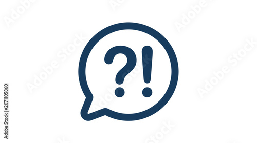 Bild auf Leinwand Question Mark and Exclamation Mark Inside Speech Bubble Icon