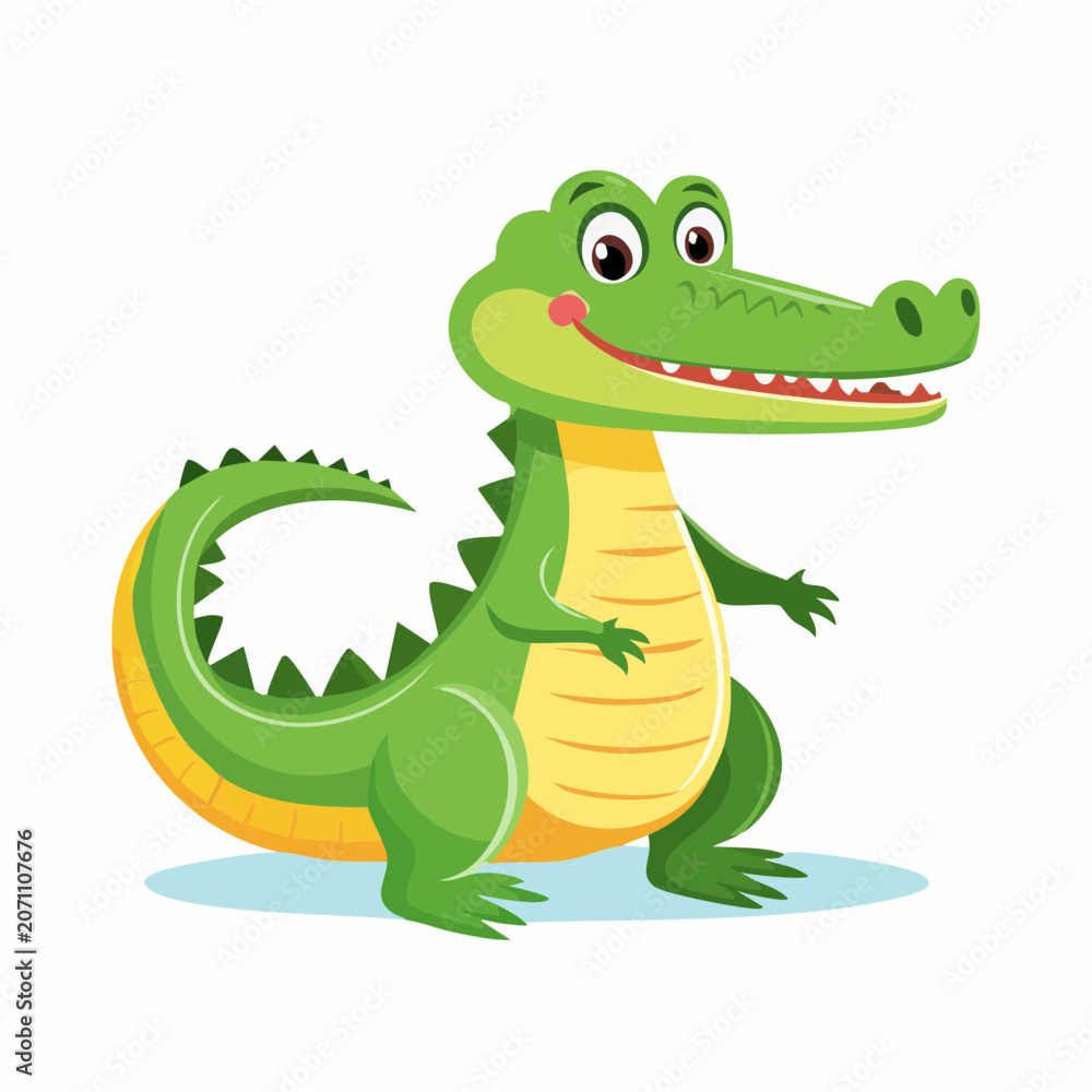 Naklejka premium Cute cartoon alligator illustration
