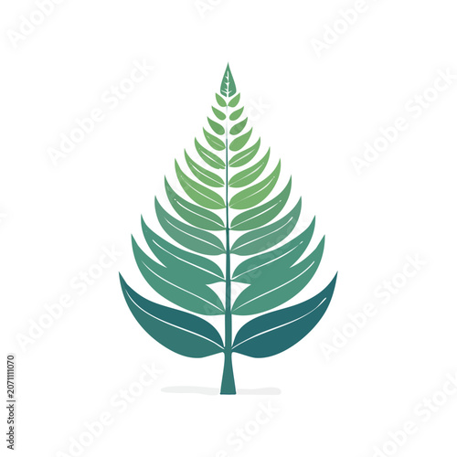 Flat vector illustration of a fern leaf