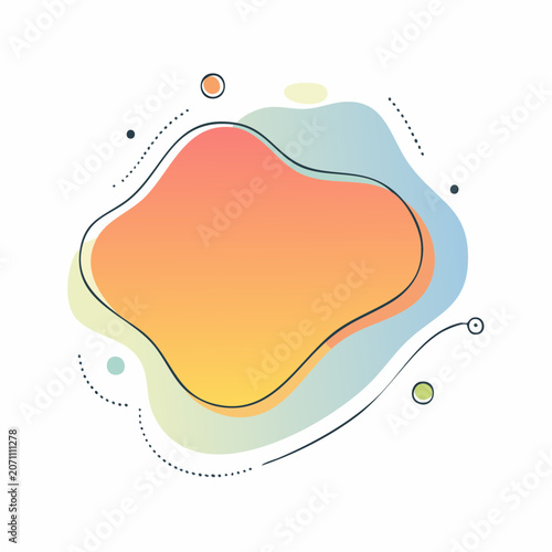 Abstract fluid shape with gradient and minimalist design elements