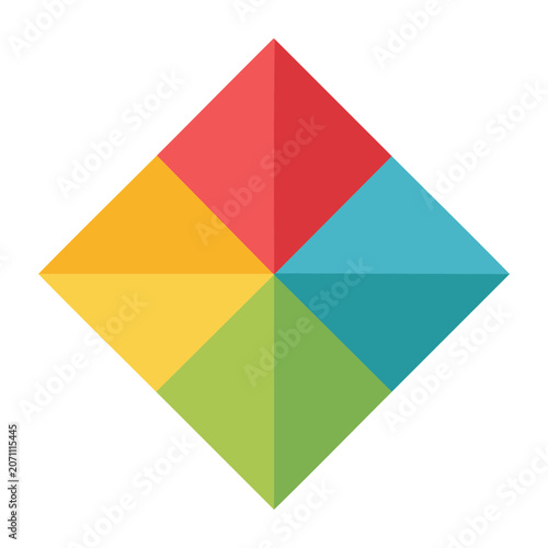 Abstract geometric shape in flat design style