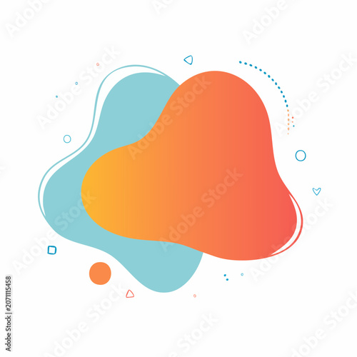Abstract Gradient Blob Shapes with Dots and Geometric Elements