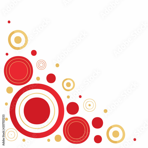 Red and Gold Circles Abstract Background