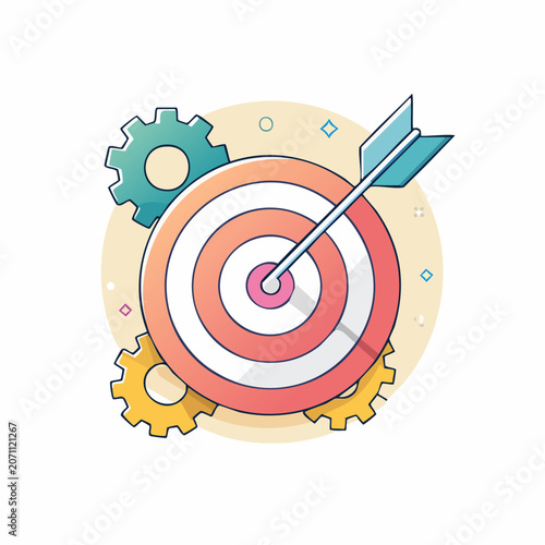 Target with Arrow and Gears