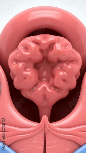 Realistic Anatomical Illustration of Human Tonsils Anatomy in Medical Education and Healthcare Technology Presentation View