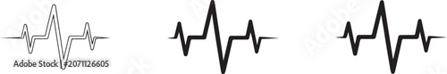 Heart rate pulse icon minimalist vector illustration.
