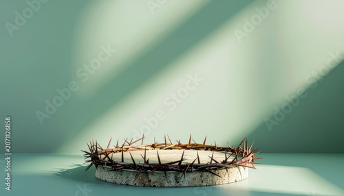 Dramatic Studio Shot of Thorns and Light for Deeply Symbolic Imagery